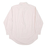 RALPH LAUREN Mens White & Red Striped Shirt L Classic Button-Down Long Sleeve