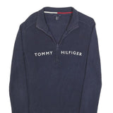 TOMMY HILFIGER Womens Navy Blue Plain Pullover Crew Neck Basic Knit S Cotton