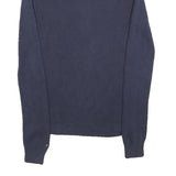 TOMMY HILFIGER Womens Navy Blue Plain Pullover Crew Neck Basic Knit S Cotton