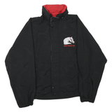 CALIFORNIA Mens Black Red Zip Jacket M Polyester Blend Plain Lightweight Outdoor