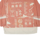 Mens Rust & Cream Zip Front Polyester Blend Casual Jacket XL Abstract Pattern