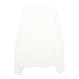 ONLY Womens White Plain Jumper Crew Neck Basic Knit S Soft Lightweight Acrylic