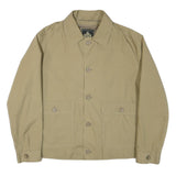 FREY Mens Beige Button Jacket L Polyester Blend Plain Casual Outerwear