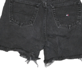 TOMMY HILFIGER Womens Shorts Black Cut-Off Denim M W28 Frayed Hem