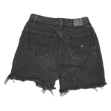 TOMMY HILFIGER Womens Shorts Black Cut-Off Denim M W28 Frayed Hem