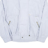 CLAY FERRY Mens Light Blue Cotton Blend Zip Jacket L Casual Outerwear
