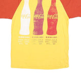 COCA COLA Mens Yellow & Red Modern T-Shirt S Short Sleeve Crew Neck Vintage Logo