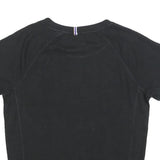 CHAMPION Womens Black Short Sleeve Crew Neck S Cotton Blend Logo Sweatshirt