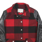 RIVER ISLAND Womens Red & Black Jacket UK 10 Polyester Blend Button Checked