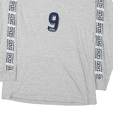 Grey Mens Graphic Gems Number 9 Long Sleeve Collared Cotton Blend T-Shirt