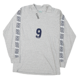 Grey Mens Graphic Gems Number 9 Long Sleeve Collared Cotton Blend T-Shirt