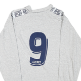 Grey Mens Graphic Gems Number 9 Long Sleeve Collared Cotton Blend T-Shirt