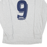 Grey Mens Graphic Gems Number 9 Long Sleeve Collared Cotton Blend T-Shirt