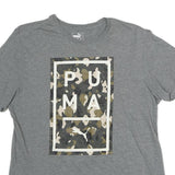 PUMA Mens Grey Camo Graphic T-Shirt L Short Sleeve Crew Neck Casual Wear