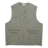 PRIMO & SECONDO Mens Green Cotton Blend Utility Jacket 2XL Zip Pockets Casual