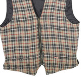 TEDDY'S Mens Beige & Black Reversible Jacket M Cotton Blend Check Zip Vest