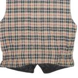 TEDDY'S Mens Beige & Black Reversible Jacket M Cotton Blend Check Zip Vest