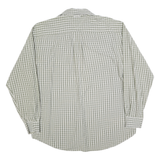 TOMMY HILFIGER Mens Green & White Checked Shirt L Classic Cotton Button Down