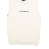 NAPAPIJRI Womens White Sleeveless Hoodie S Cotton Blend Casual Sleeveless Hooded