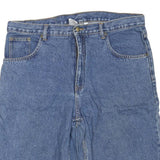 Mens Blue Denim Casual Shorts L W38 Cotton Blend Classic Fit Zip Closure