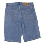 Mens Blue Denim Casual Shorts L W38 Cotton Blend Classic Fit Zip Closure