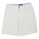 CHAPS Mens Shorts White Cargo Cotton Blend M W34 Casual Summer Wear