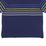 CHAPS Mens Blue Yellow & White Striped Short Sleeve Polo Shirt 2XL Cotton Blend