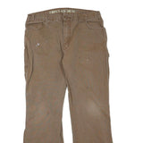 DICKIES Womens Regular Fit Straight Brown Denim W38 L32 Workwear Zip Jeans