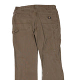 DICKIES Womens Regular Fit Straight Brown Denim W38 L32 Workwear Zip Jeans