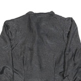 YESSICA Womens Black Printed Blouse Long Sleeve Button Neck L Stylish