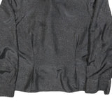 YESSICA Womens Black Printed Blouse Long Sleeve Button Neck L Stylish