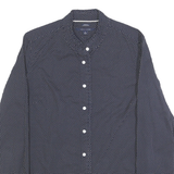 TOMMY HILFIGER Womens Navy Blue & White Polka Dot Shirt M Button Down Cotton