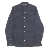 TOMMY HILFIGER Womens Navy Blue & White Polka Dot Shirt M Button Down Cotton