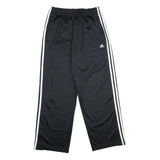 ADIDAS Mens Joggers Black & White Regular Straight S W24 L28 Snap Button