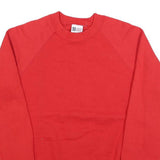 LEE Womens Red Crew Neck Sweatshirt L Plain Cotton Blend Casual Pullover