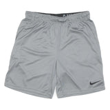 NIKE Mens Grey Sports Shorts M W30 Polyester Blend Nike Swoosh Casual