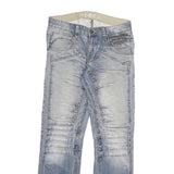 C INC Mens Regular Fit Blue Denim Jeans W33 L34 Zip Closure Distressed