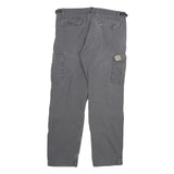 CARHARTT Mens Cotton Blend Grey Regular Straight Trousers W33 L29 Casual