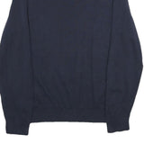 NAUTICA Mens Navy Blue White Patterned Cotton Jumper Crew Neck Basic Knit L