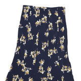 JOULES Womens Blue Floral Midi Polyester Blend Skirt UK 14 Lightweight Summer