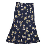 JOULES Womens Blue Floral Midi Polyester Blend Skirt UK 14 Lightweight Summer