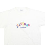 HRLA Mens White Bahamas Fantasy Graphic T-Shirt L Short Sleeve Crew Neck