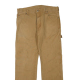 DICKIES Mens Polyester Blend Tan Regular Straight Trousers W36 L32 Workwear