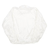 ELLESSE Womens White Nylon Bomber Jacket UK 16 Plain Lightweight Zip