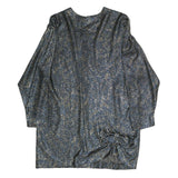 MAAK Womens Blue Plain Top Long Sleeve Button Neck M Stylish Casual