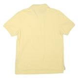 TOMMY HILFIGER Mens Yellow Cotton Blend Short Sleeve Polo Shirt L Classic Fit