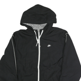 NIKE Womens Black & White Zip Hooded Jacket XL Polyester Sport Casual