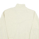 YORK Mens Cream 1/4 Zip Sweatshirt L Zip Neck Cotton Pullover Casual