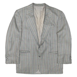 Mens Grey & Black Houndstooth Blazer Jacket M Polyester Blend Classic Button