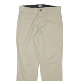 DICKIES Mens Cotton Blend Beige Regular Fit Straight Leg Trousers W32 L31